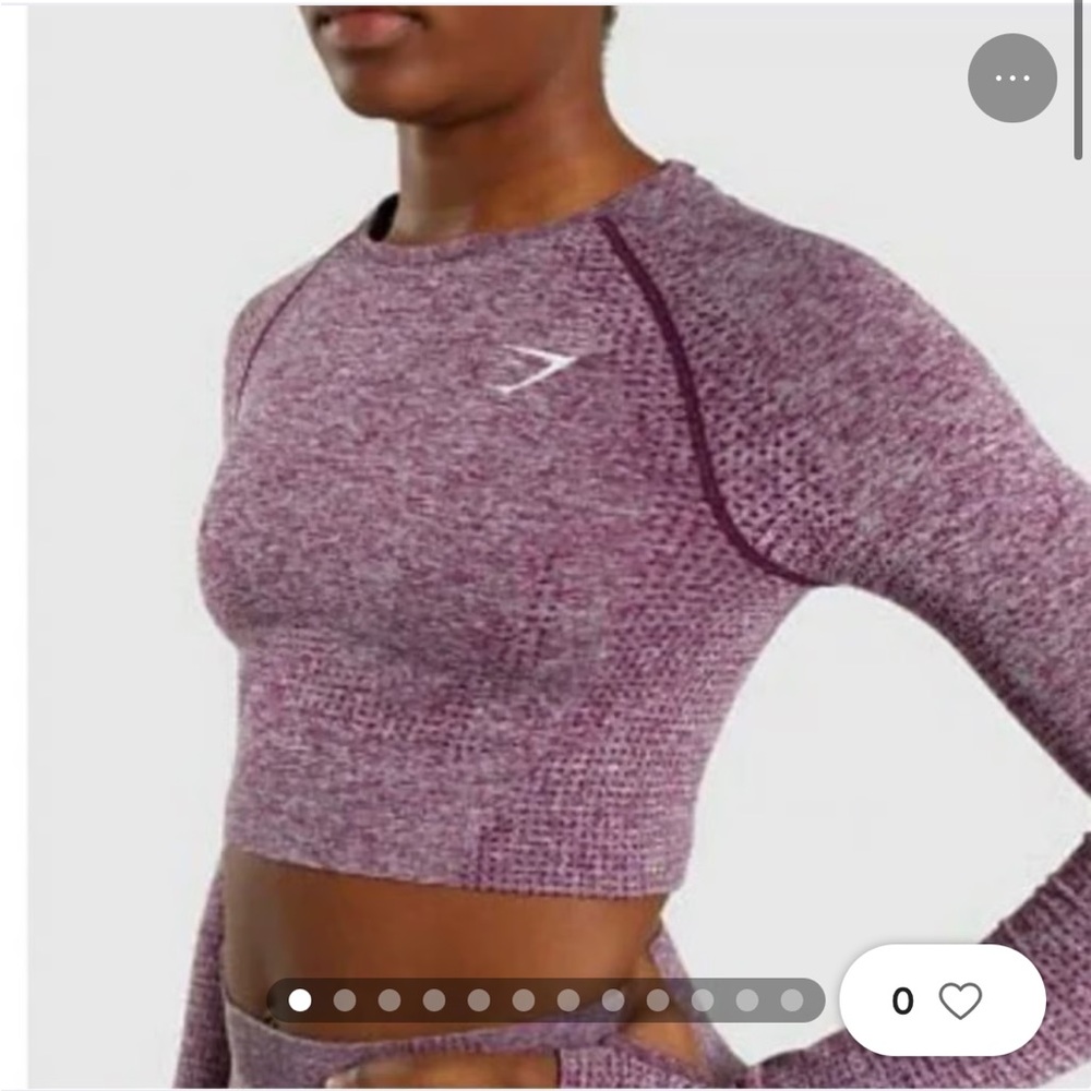 Gymshark Vital Seamless long sleeve crop top Deep Magenta Marl Size large